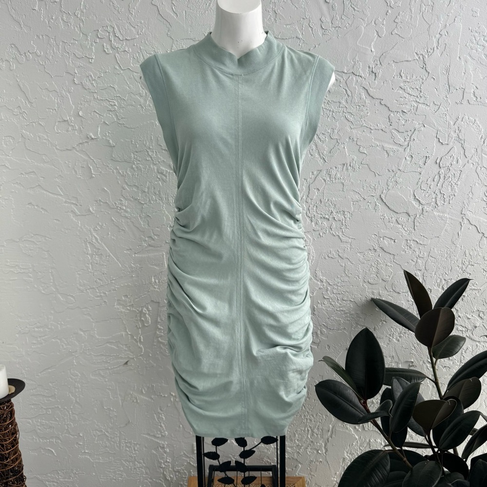 Alexander Wang T Light Green Ruche Drawstring Sides Dress, size Large - Picture 9 of 14